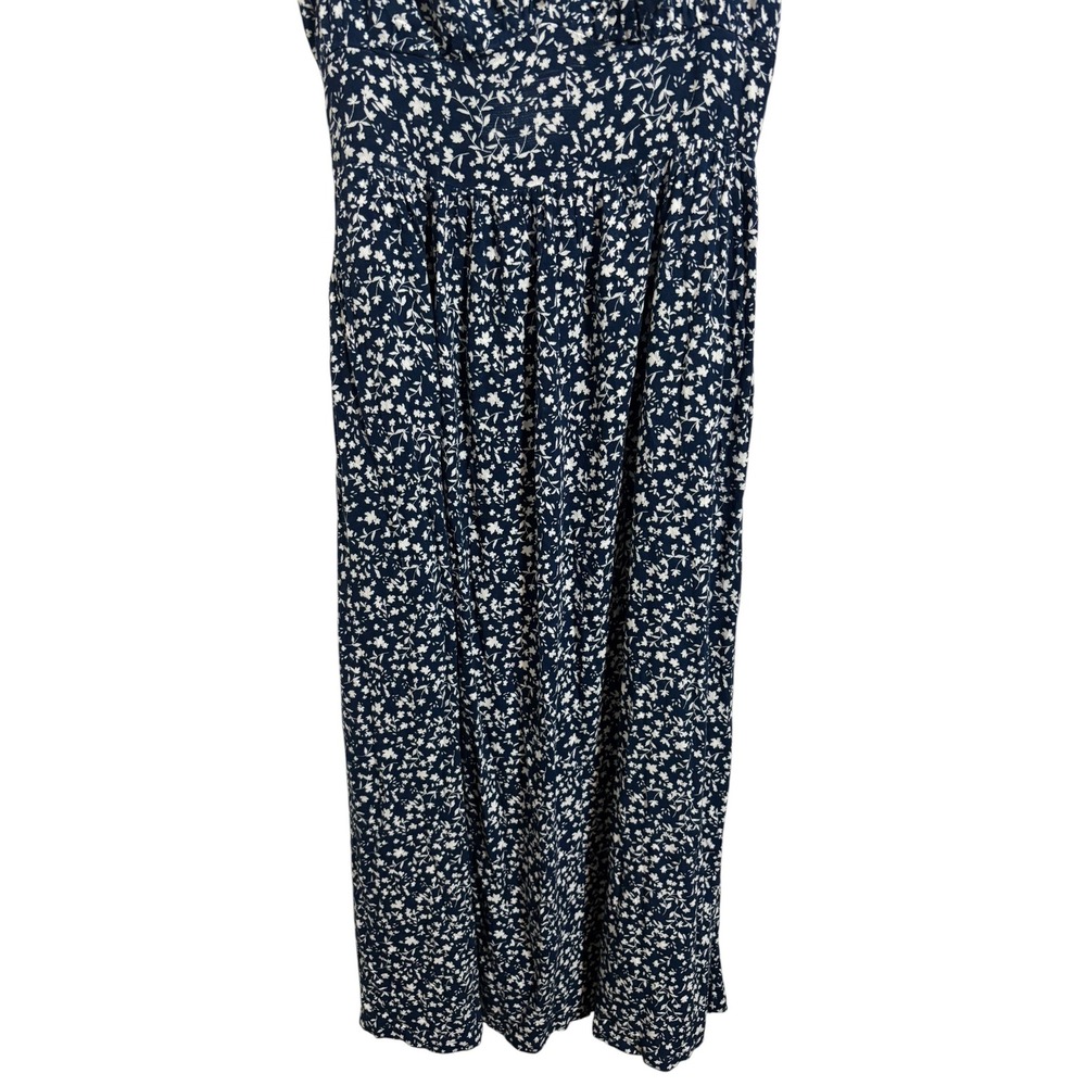 Old Navy Floral Ditsy Midi Dress Smocked Back Pockets Milkmaid Cottagecore XS - Picture 9 of 13